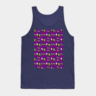 Cat at a Table Pattern Tank Top